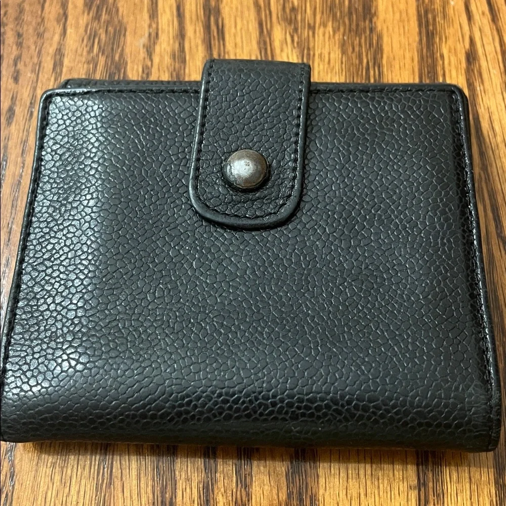 Chanel Timeless Flap Vintage Wallet in Black Caviar Leather